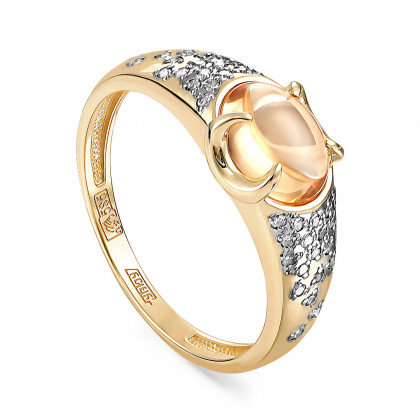 Кольцо из золота с цитрином и бриллиантом